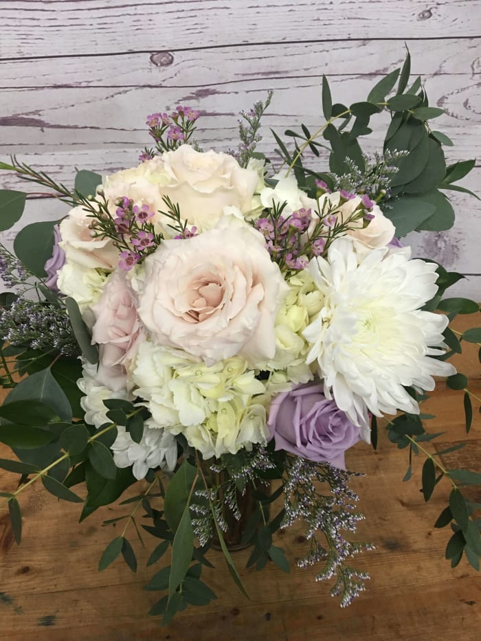 Delicate Blush and Lavender Wedding Flowers