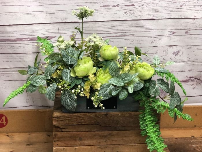 Green Garden Silk (Artificial) Floral Arrangement