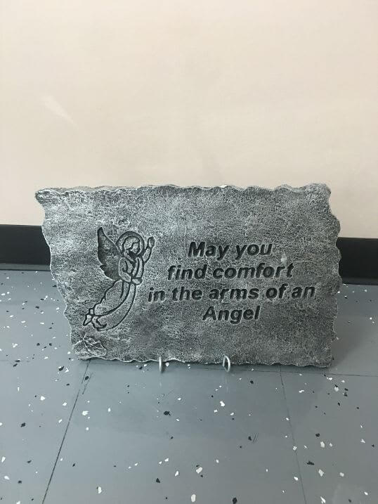 Arms of an Angel Memorial Stone On Stand