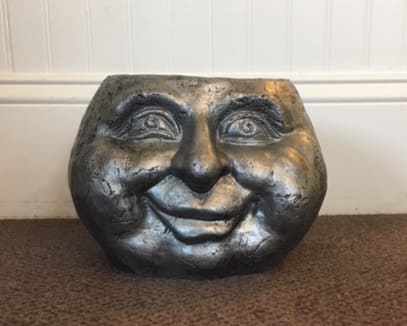 Smiley Face Stone Planter