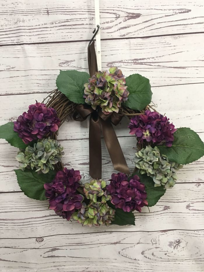 Purple Passion Hydrangea Silk (Artificial) Wreath