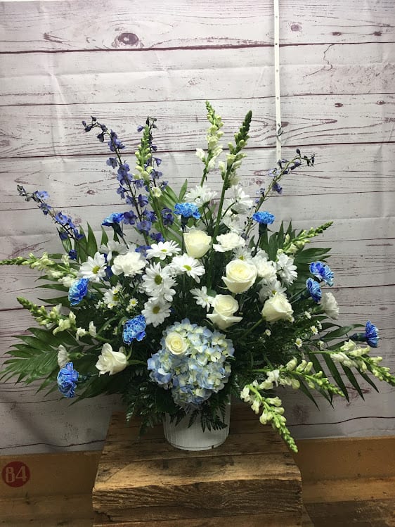 Peaceful Thoughts Arrangement in Blue and White