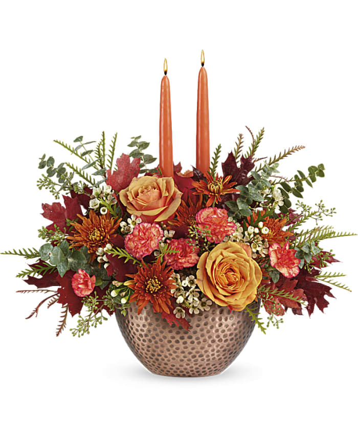 Teleflora's Gleaming Copper Centerpiece