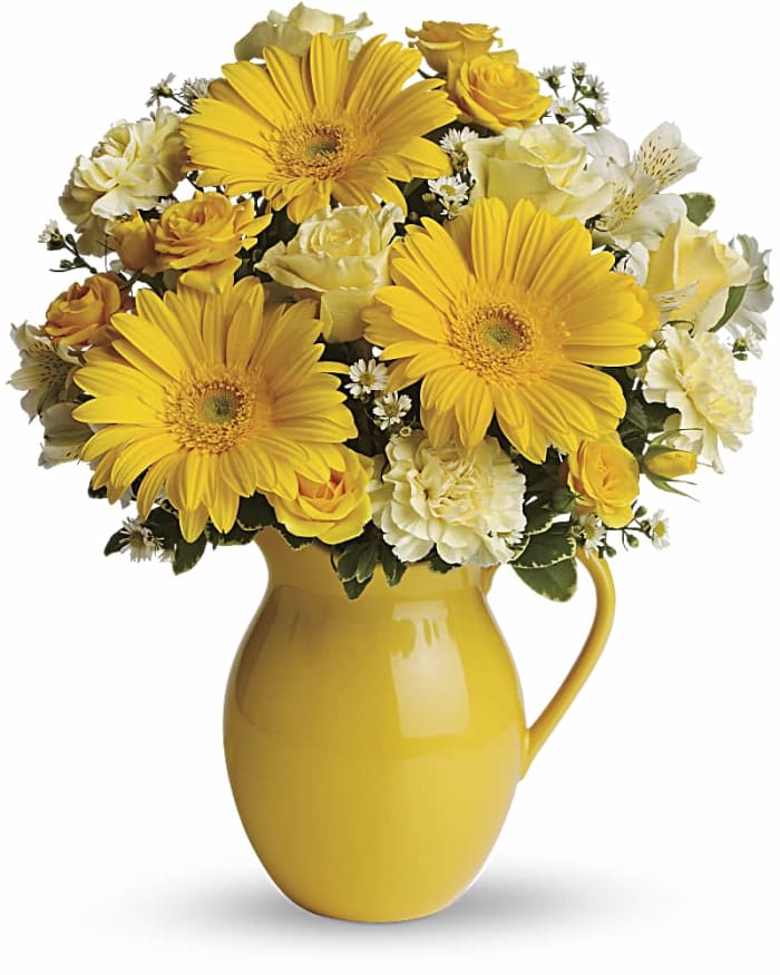 Teleflora's Sunny Day Pitcher of Cheer