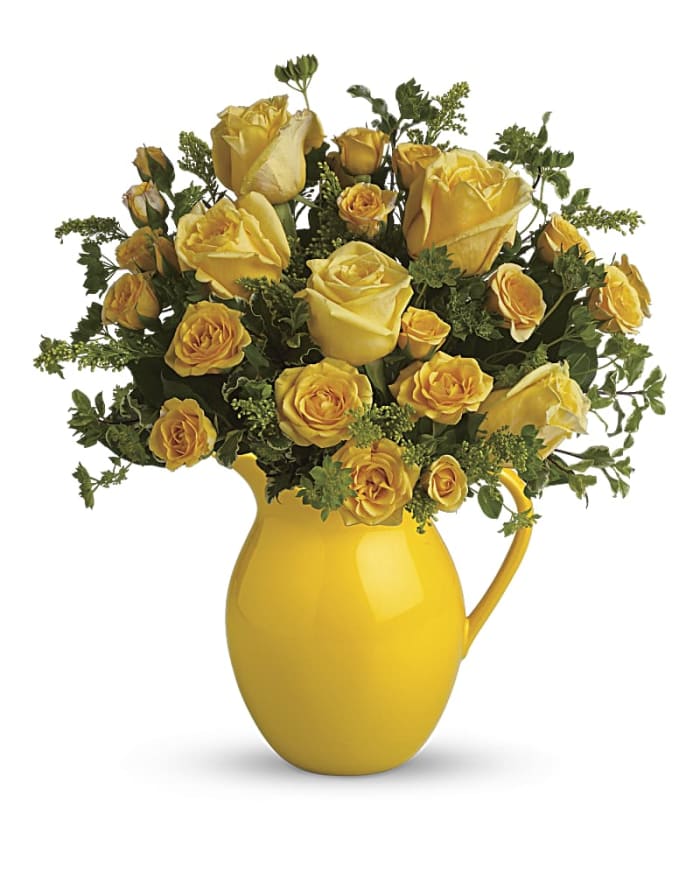 Teleflora's Sunny Day Pitcher of Roses