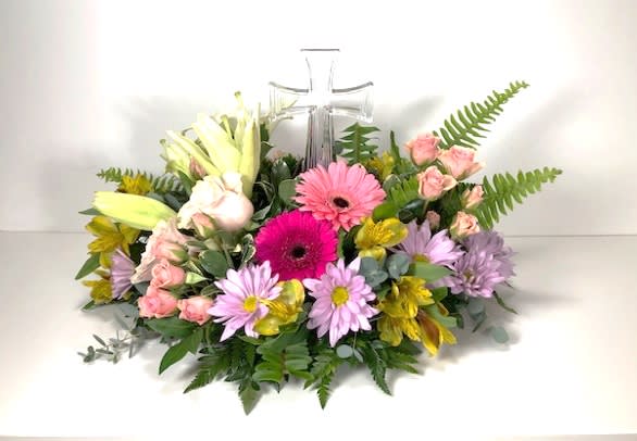 Crystal Cross Sympathy Arrangement