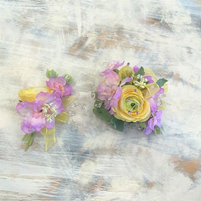 Pretty Pastels Artificial Corsage and Boutonniere in Cambridge, MN