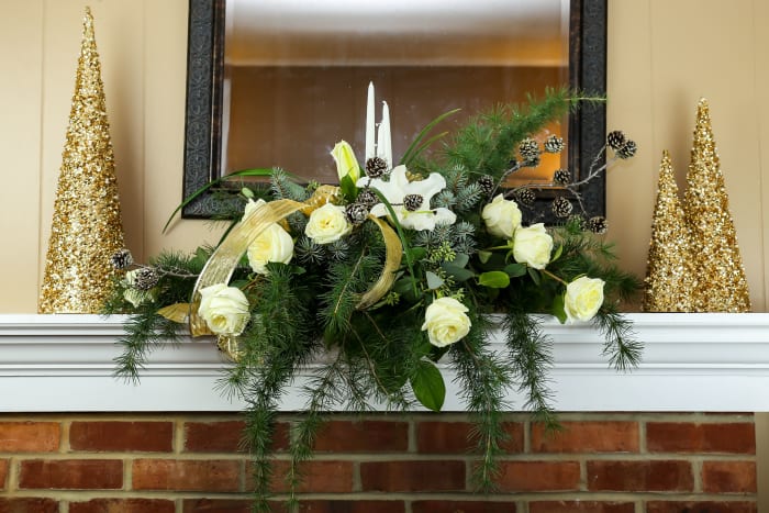 Festive Christmas Mantle Centerpiece