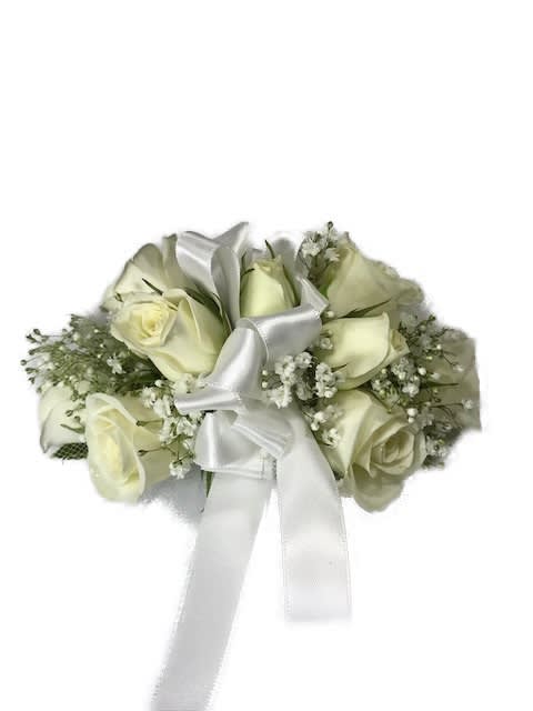 White Miniature Rose Wrist Corsage