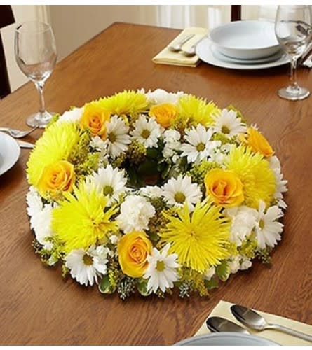 Yellow and White Centerpiece