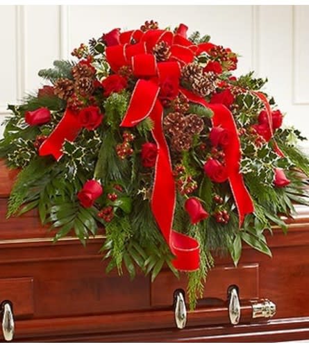 Half Casket Cover in Christmas Colors