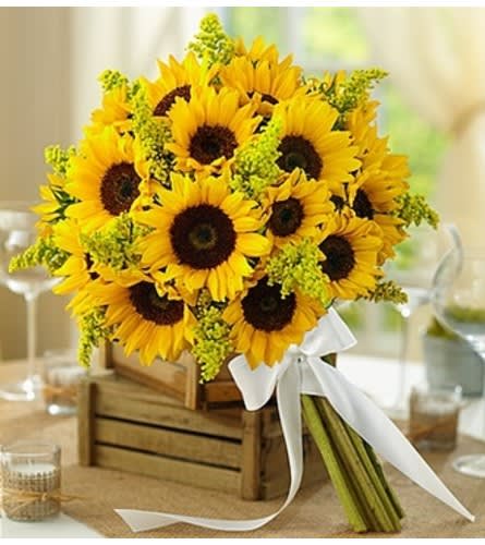 Country Wedding All Sunflower Bouquet