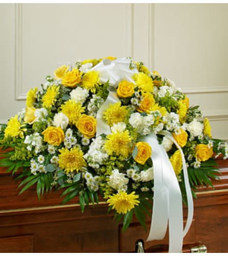 Cherished Memories Half Casket Cover - Yellow