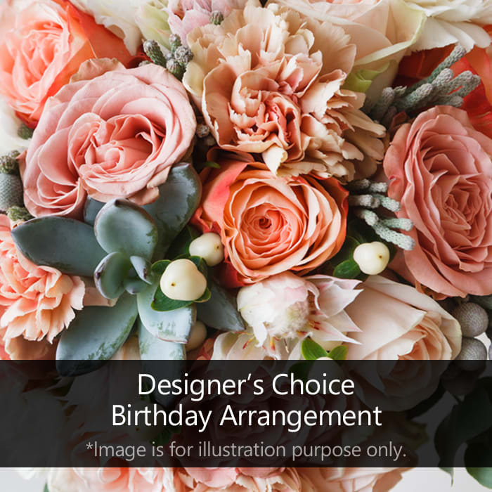 Designer's Choice Wrapped Birthday Arrangement