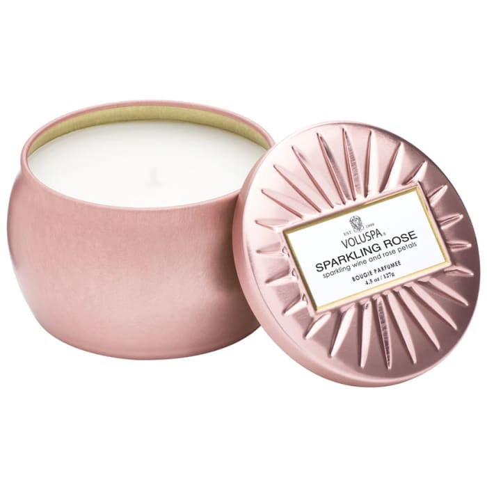 SPARKLING ROSE MINI TIN CANDLE