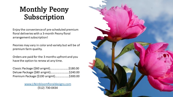 Peony Monthly Subscription