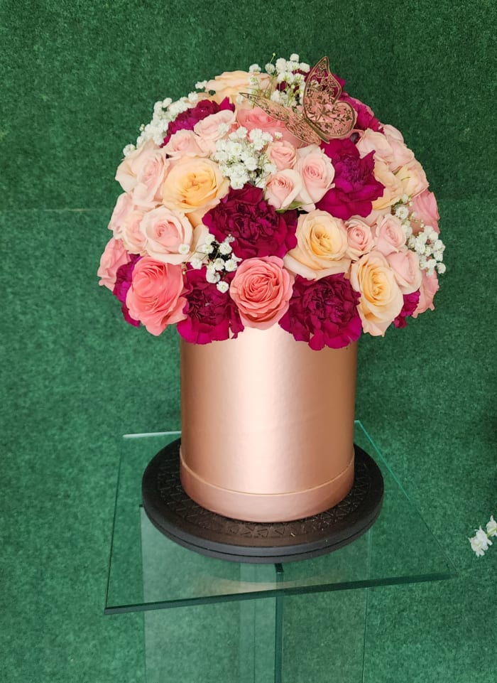 Rose Gold Box Flower Delivery Raleigh NC Flowers and flowers