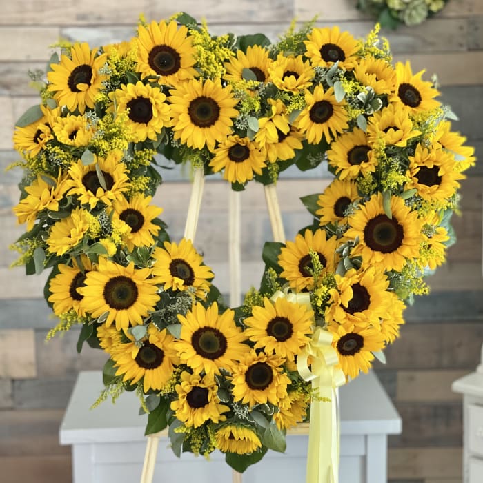 Sunflower Heart Wreath