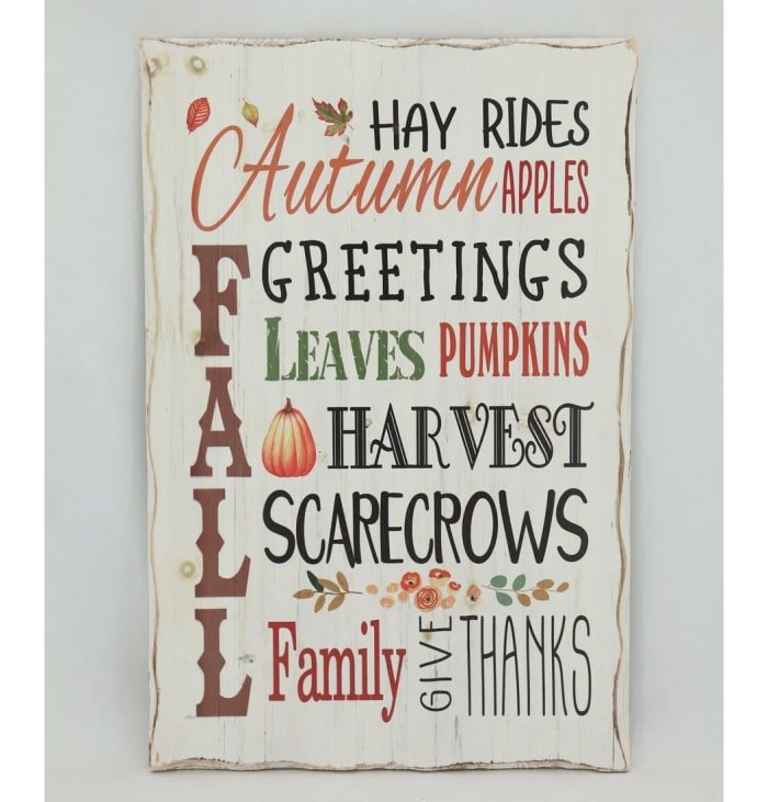 Wooden Fall Plaque