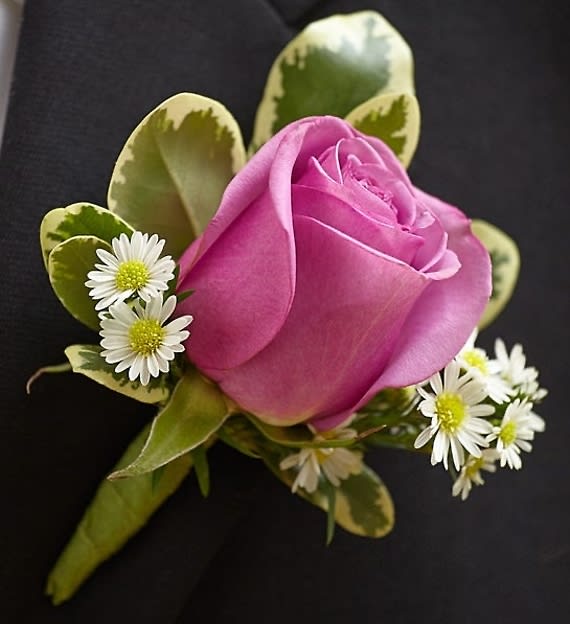 Purple Rose Boutonnieres