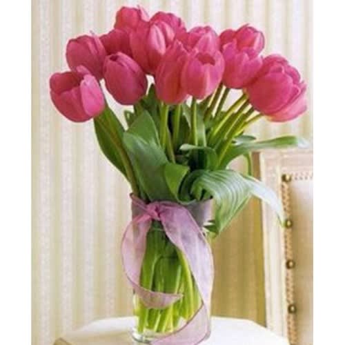 10 Single Color Tulips Arranged