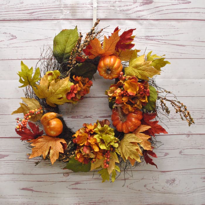 Gourd-geous Fall Silk (Artificial) Wreath