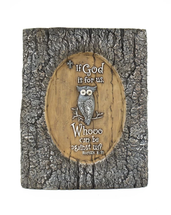 Resin Bark Plaque "If God Is For Us"
