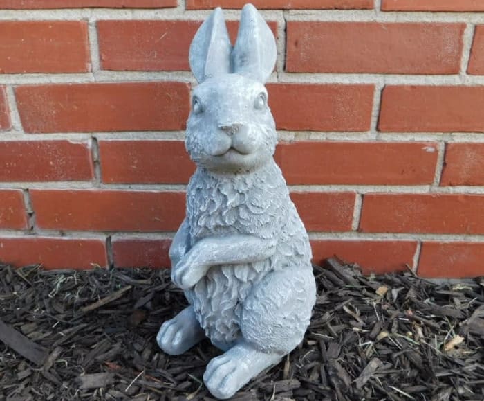 Tall Rabbit Stone Statue