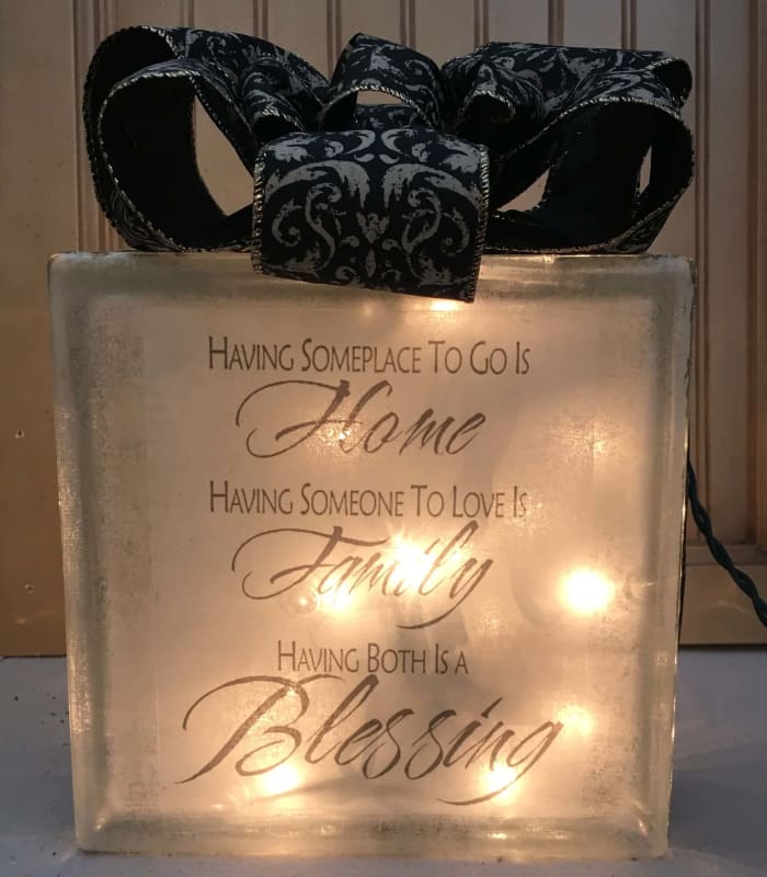 Blessing Lighted Glass Block