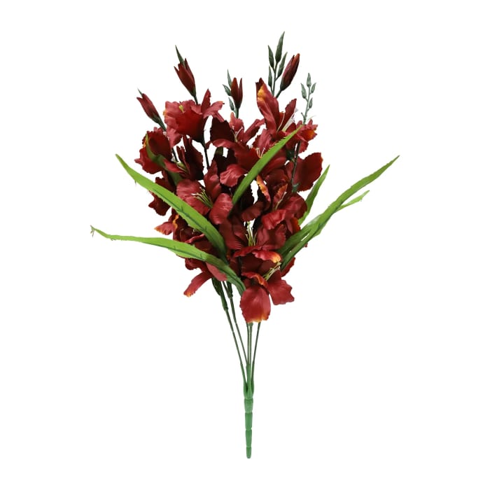 Burgundy Silk (Artificial) Gladiolus Bush