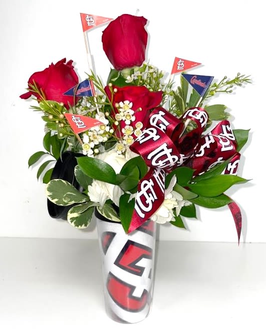 "Go Crazy Folks!" St. Louis Cardinals Floral Arrangement