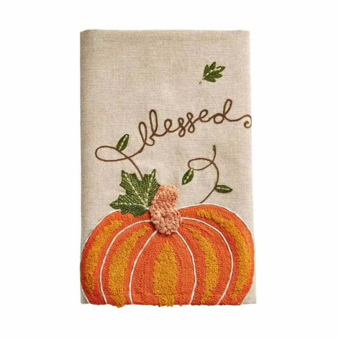 BLESSED EMBROIDERED PUMPKIN TOWEL
