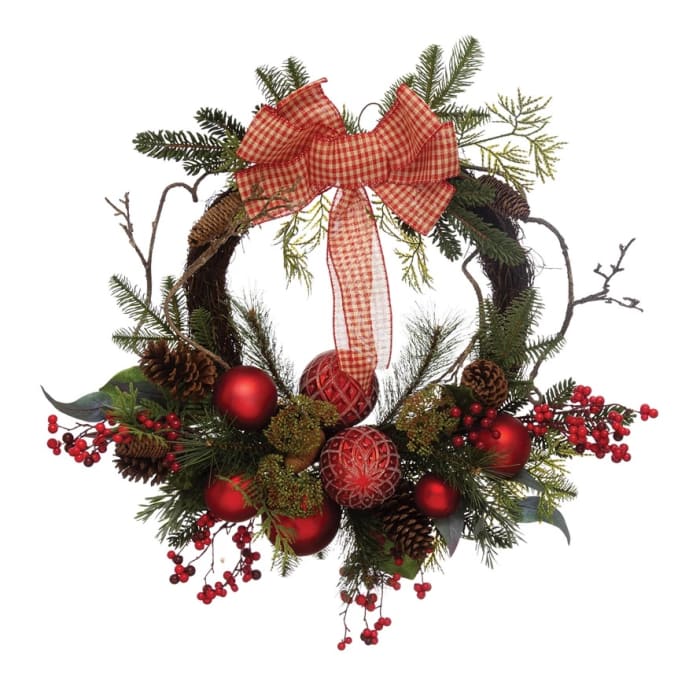 Faux Pine and Twig Wreath