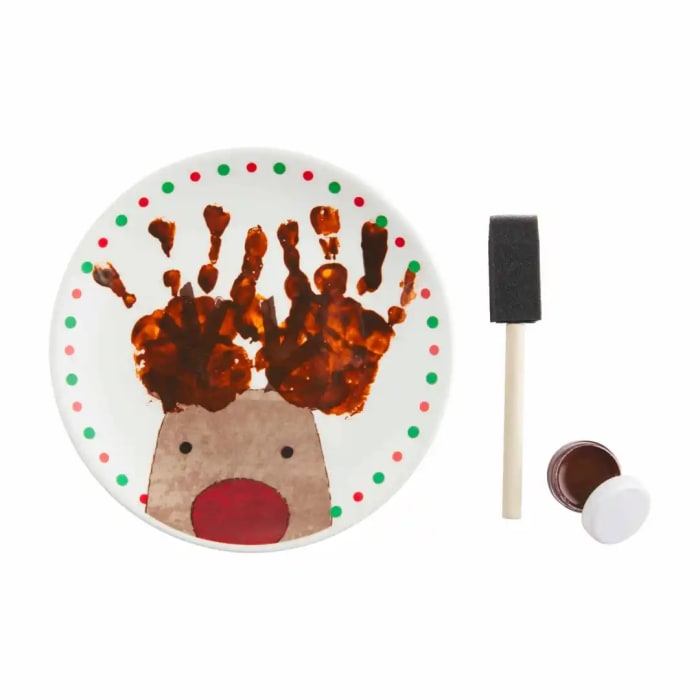 Reindeer Handprint Plate 