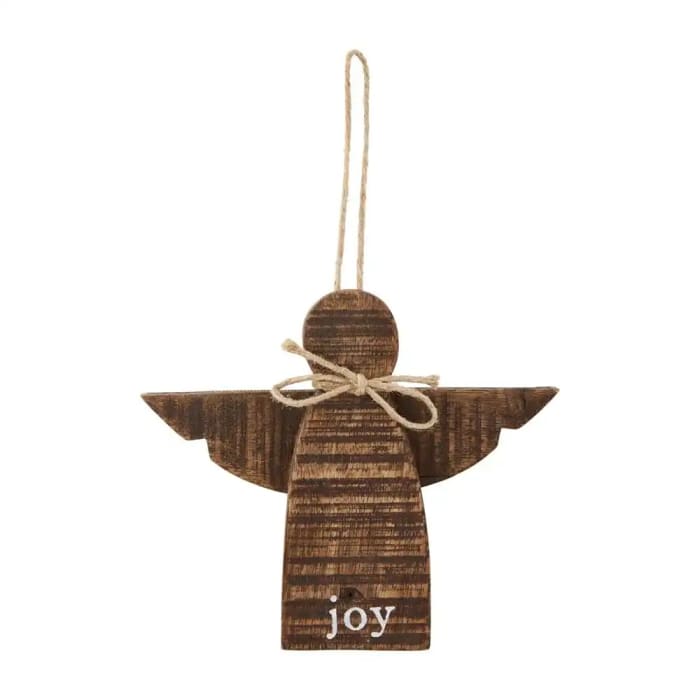 Natural Wood Angel Ornament