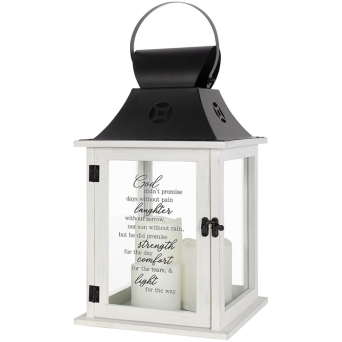 "God Didn't Promise" 3-Pillar Candle Lantern