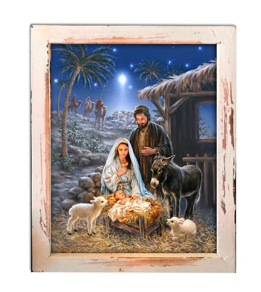 A Savior is Born - Lighted Shadow Box