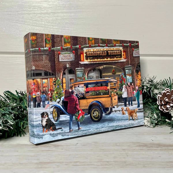 Christmas Theatre - Lighted Tabletop Canvas 8x6