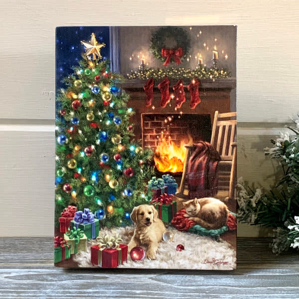 Cozy Christmas - Lighted Tabletop Canvas 8x6