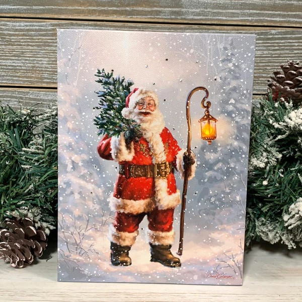 Father Christmas - Lighted Tabletop Canvas 8x6