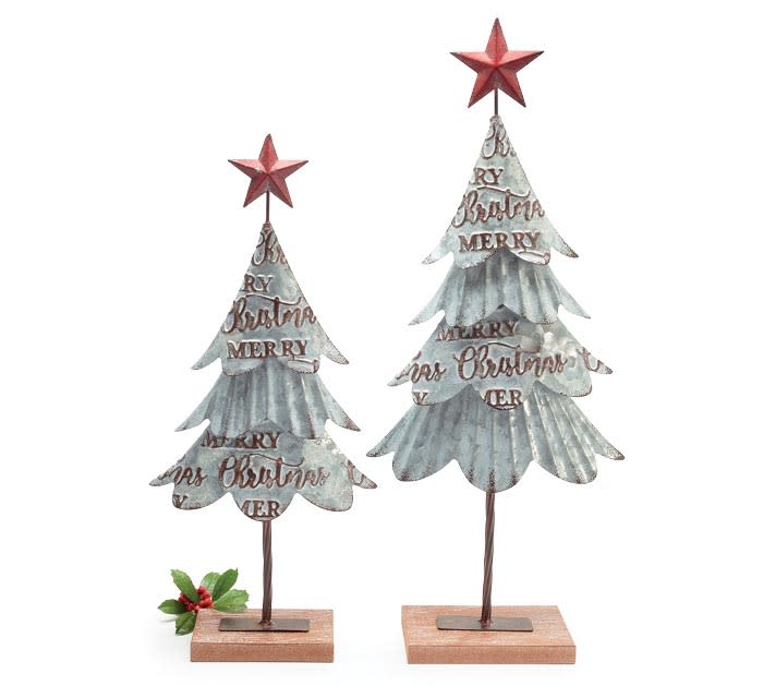 GALVANIZED TIN CHRISTMAS TREES