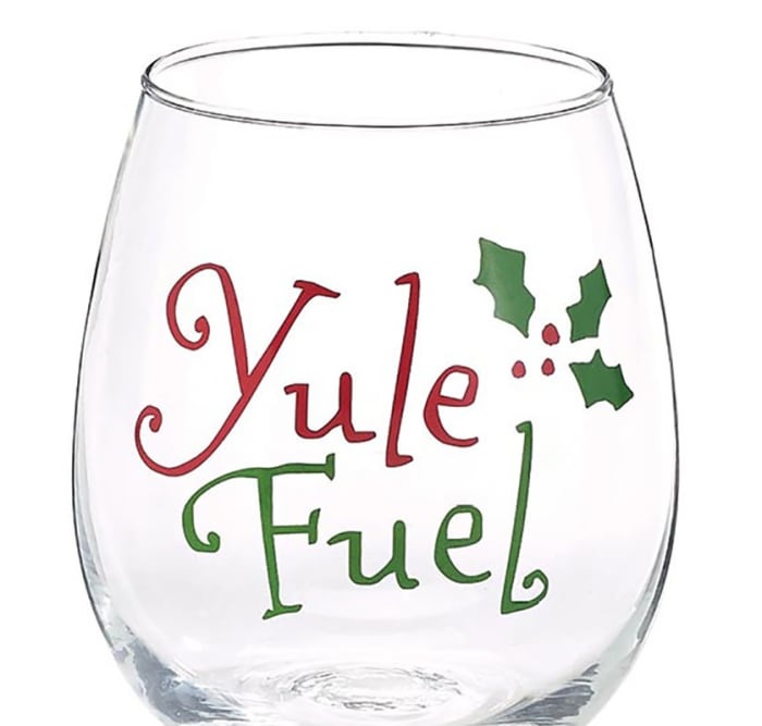 Yule Fuel Holly Wine Glass