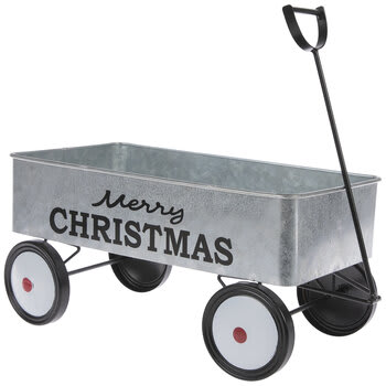 Merry Christmas Galvanized Metal Wagon