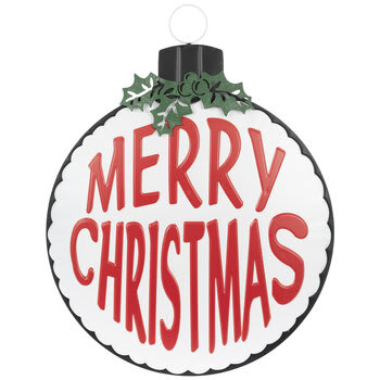 26" Merry Christmas Metal Wall Tin