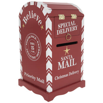 Red Wood Santa Mailbox