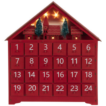 Red Light Up Advent Calendar