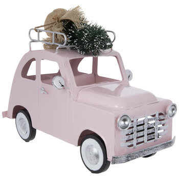 Pink Metal Car & Tree