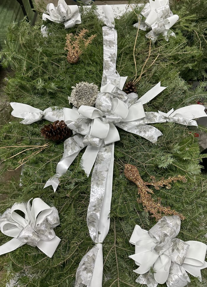 Grave Blanket with Gold Birds and Silver Nest