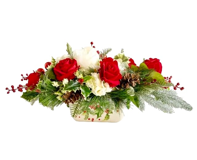 Traditional Silk Christmas Centerpiece