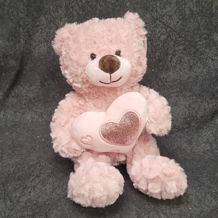 GAPV1890PK - Ruffled Fur Bear with Heart